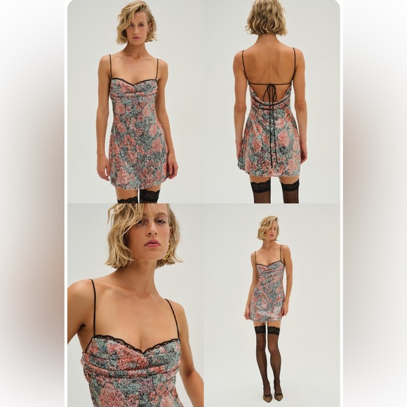 For Love And Lemons Ladonna Mini Dress in Multi Color Sequins - Picture 13 of 13